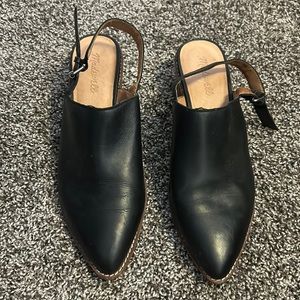 Madewell leather sling back painted heeled sandals size 11